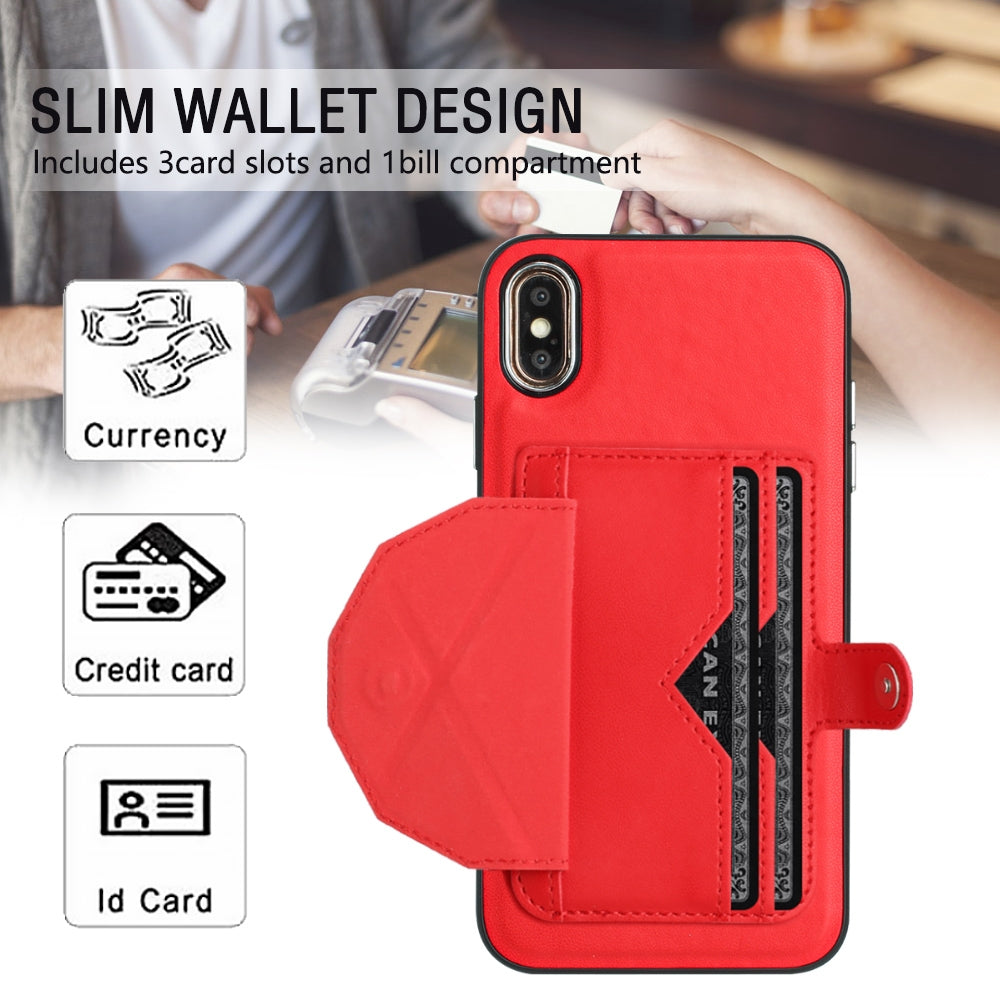 iPhone XS Max Shockproof Leather Phone Case with Card Holder - Stylish, Durable, and Convenient