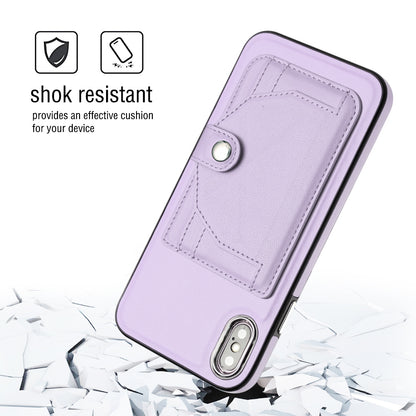 iPhone XS Max Shockproof Leather Phone Case with Card Holder - Stylish, Durable, and Convenient