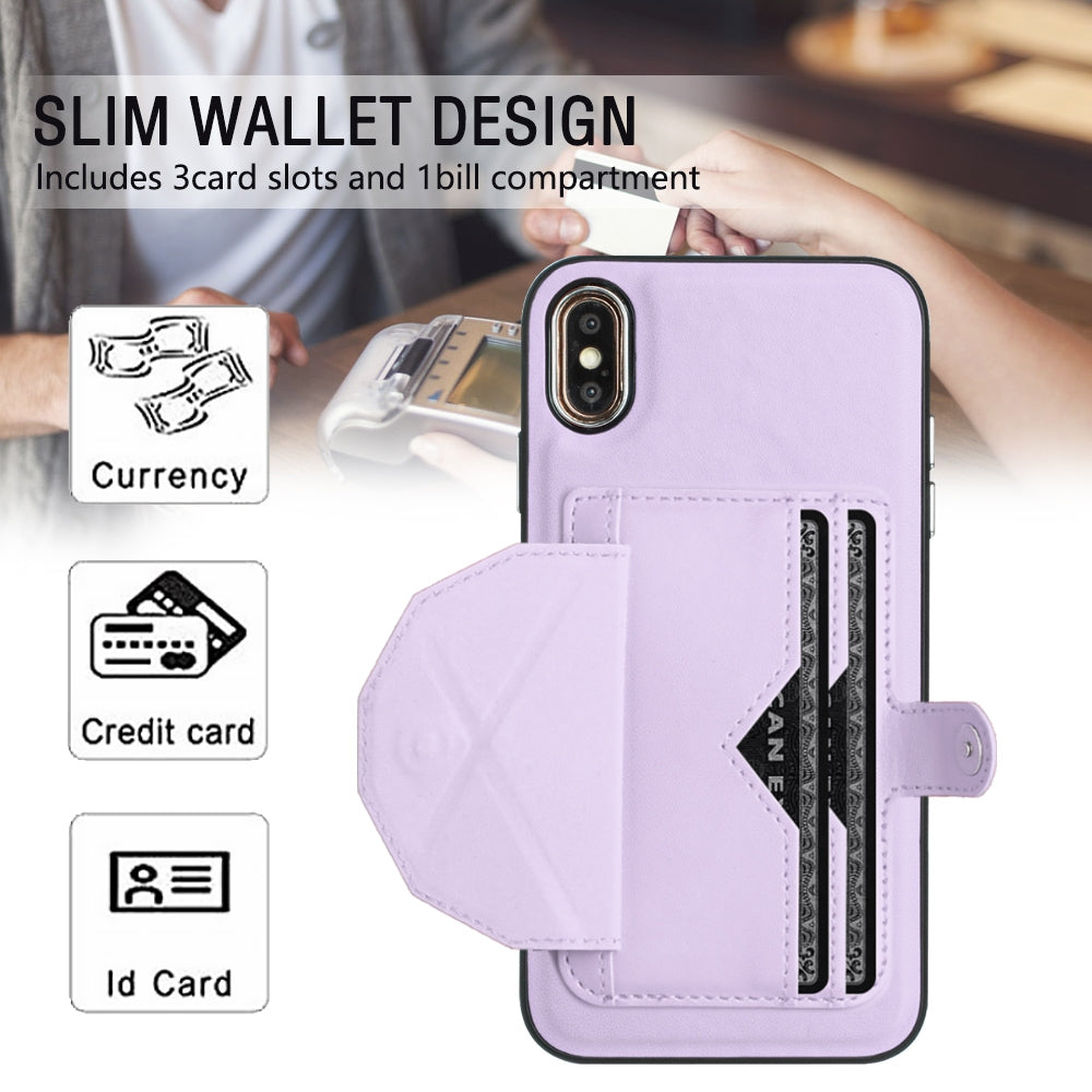 iPhone XS Max Shockproof Leather Phone Case with Card Holder - Stylish, Durable, and Convenient