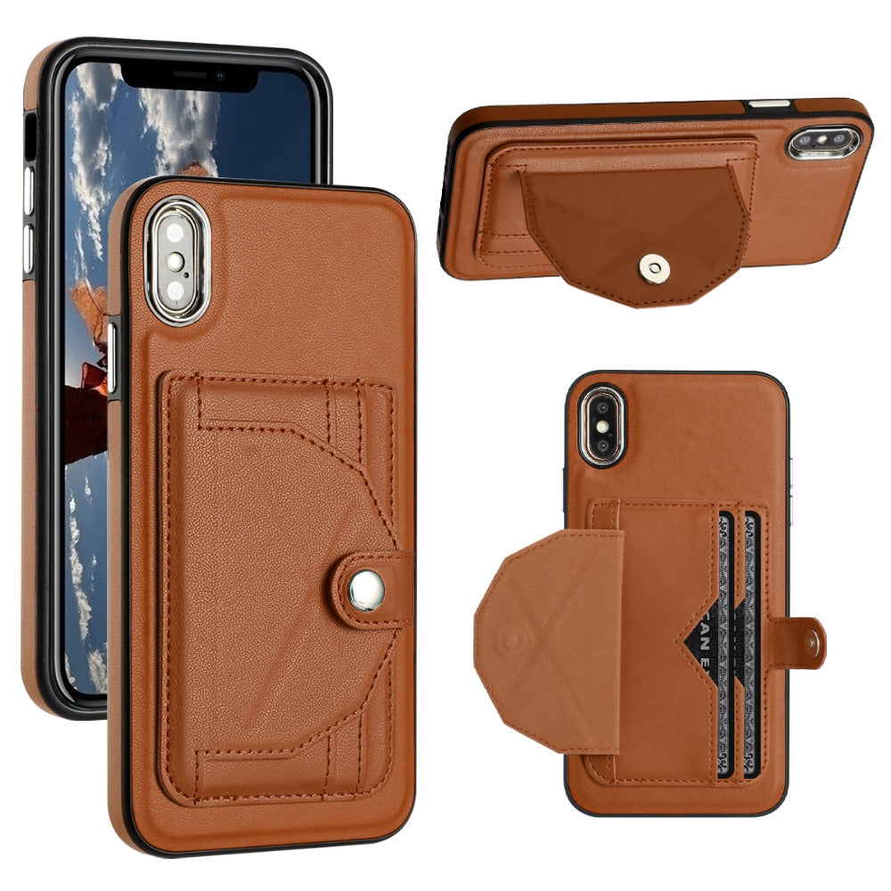iPhone XS Max Shockproof Leather Phone Case with Card Holder - Stylish, Durable, and Convenient