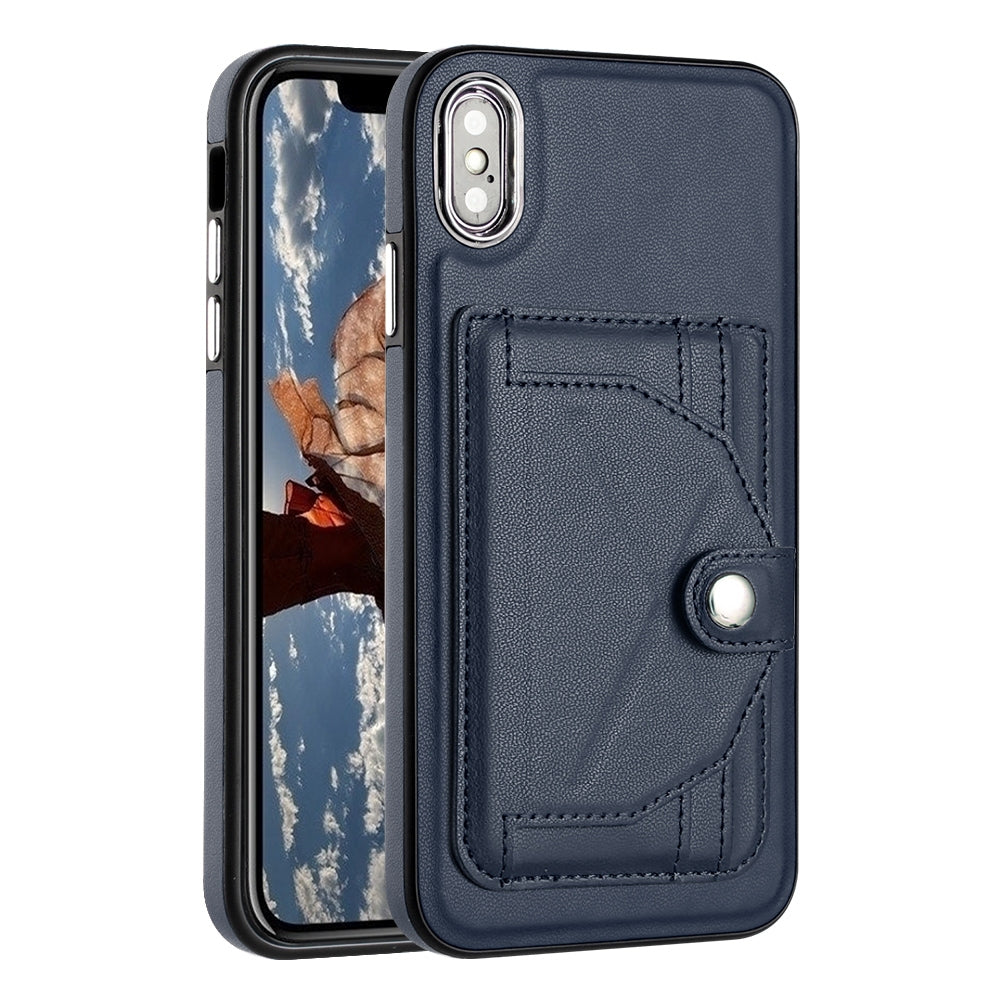 iPhone XS Max Shockproof Leather Phone Case with Card Holder - Stylish, Durable, and Convenient