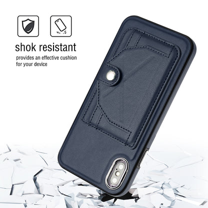iPhone XS Max Shockproof Leather Phone Case with Card Holder - Stylish, Durable, and Convenient