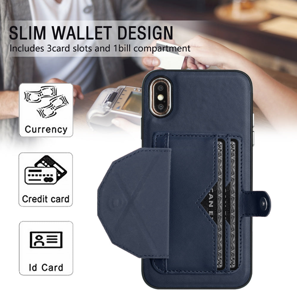 iPhone XS Max Shockproof Leather Phone Case with Card Holder - Stylish, Durable, and Convenient