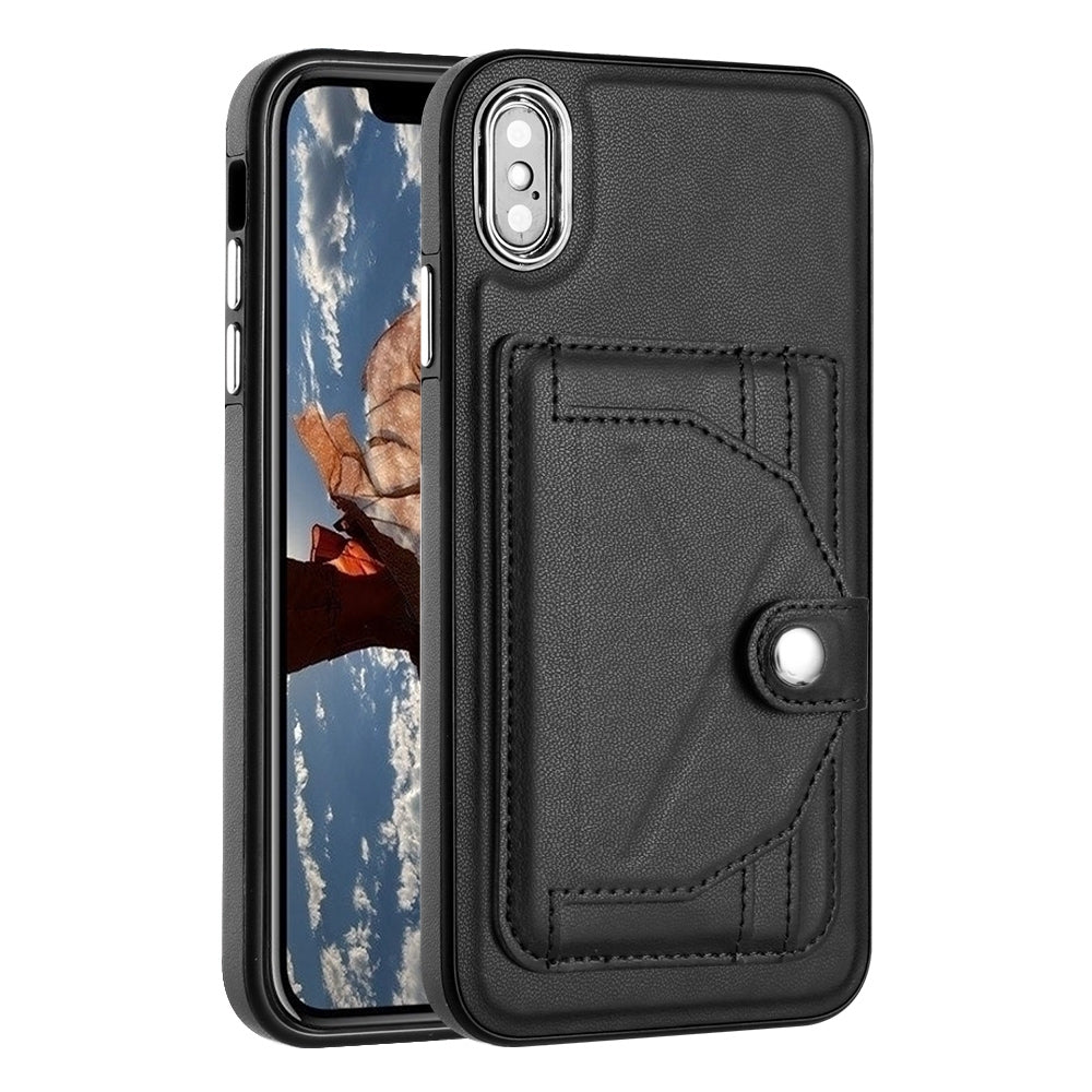 iPhone XS Max Shockproof Leather Phone Case with Card Holder - Stylish, Durable, and Convenient