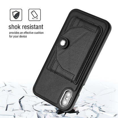 iPhone XS Max Shockproof Leather Phone Case with Card Holder - Stylish, Durable, and Convenient