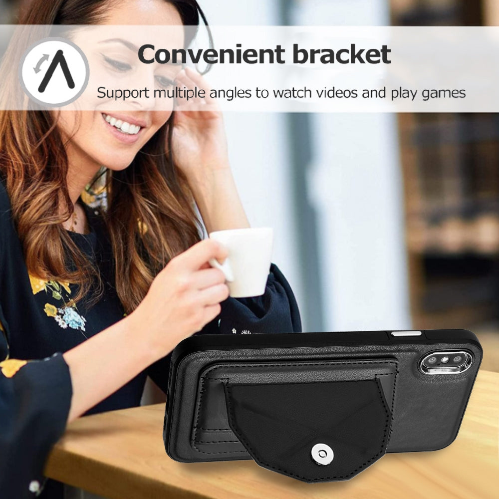 iPhone XS Max Shockproof Leather Phone Case with Card Holder - Stylish, Durable, and Convenient