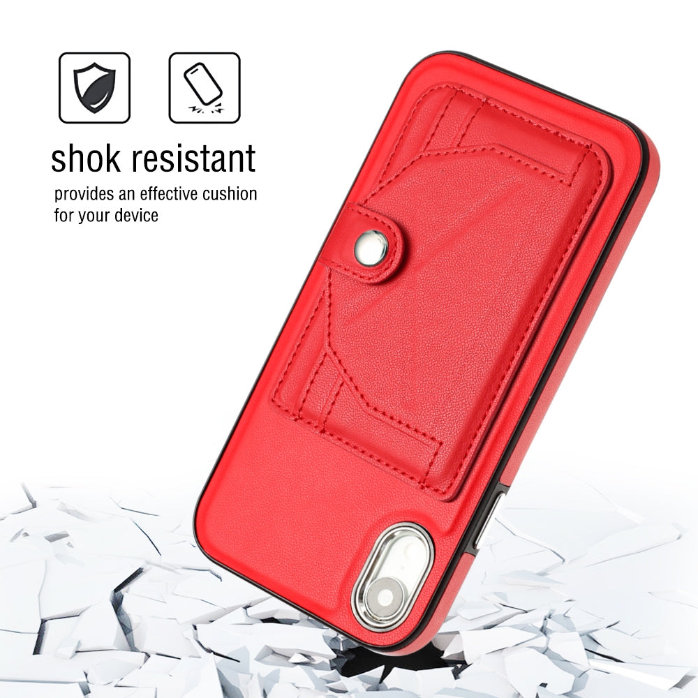 iPhone XR Shockproof Leather Phone Case with Card Holder - Stylish, Durable, and Convenient