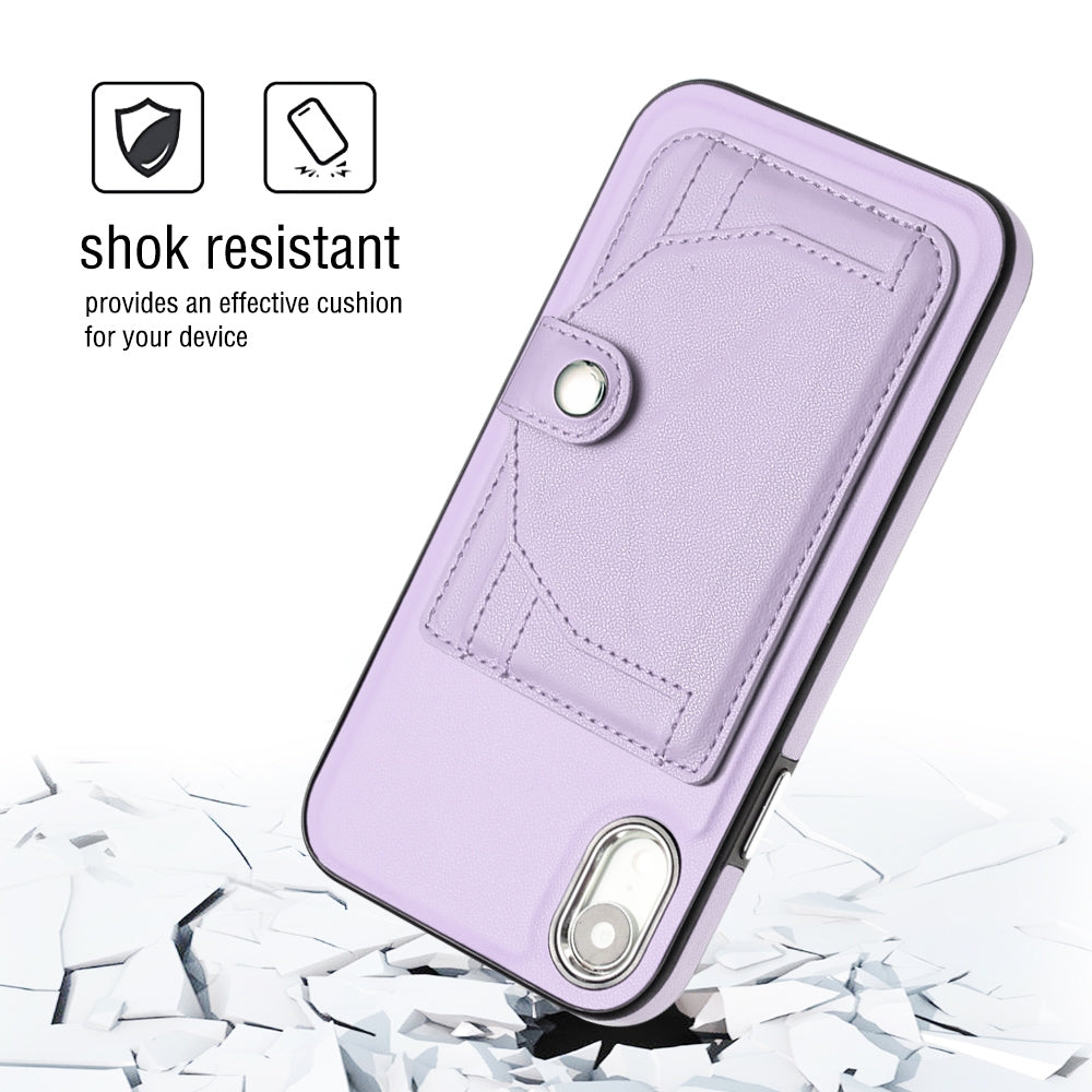iPhone XR Shockproof Leather Phone Case with Card Holder - Stylish, Durable, and Convenient