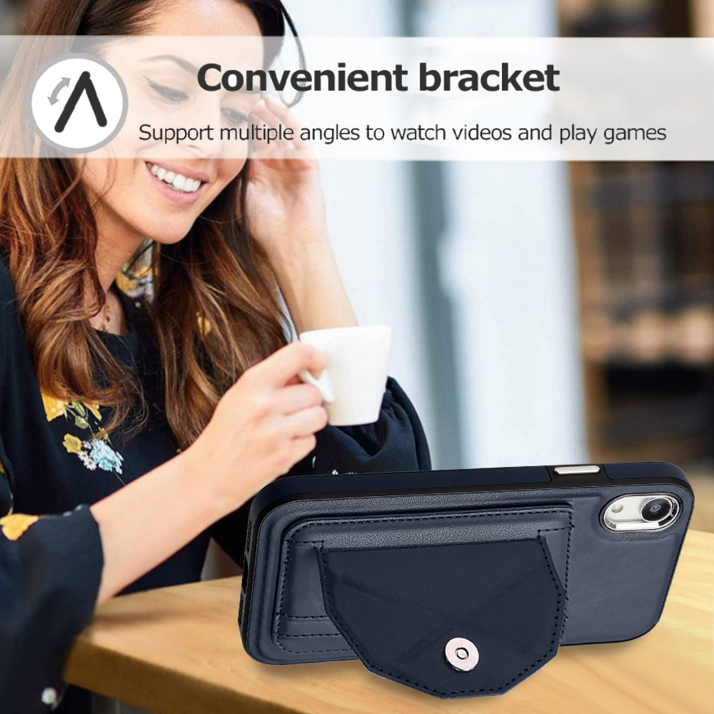 iPhone XR Shockproof Leather Phone Case with Card Holder - Stylish, Durable, and Convenient