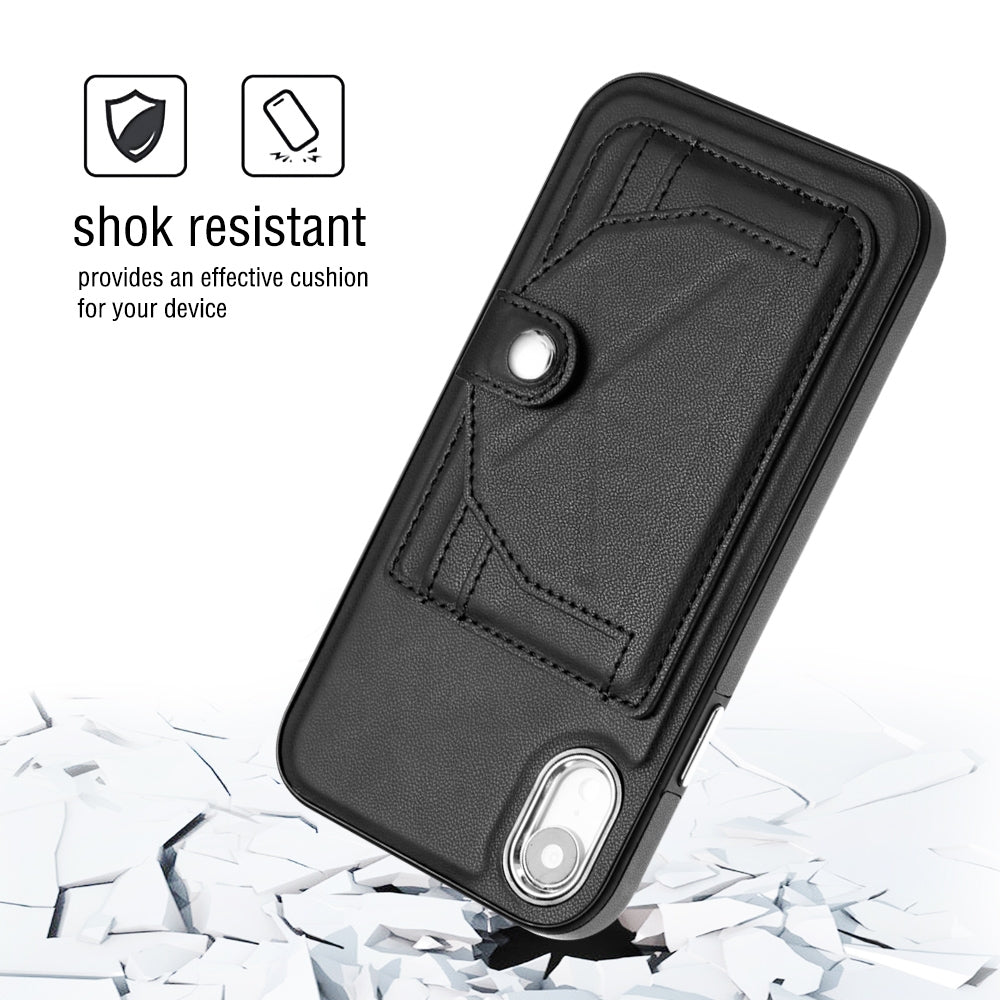 iPhone XR Shockproof Leather Phone Case with Card Holder - Stylish, Durable, and Convenient