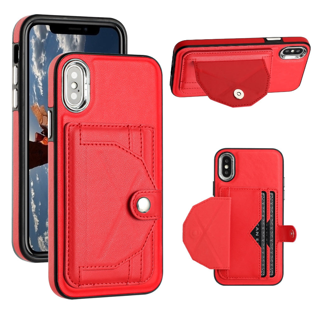 iPhone XS Shockproof Leather Phone Case with Card Holder - Stylish, Durable, and Convenient