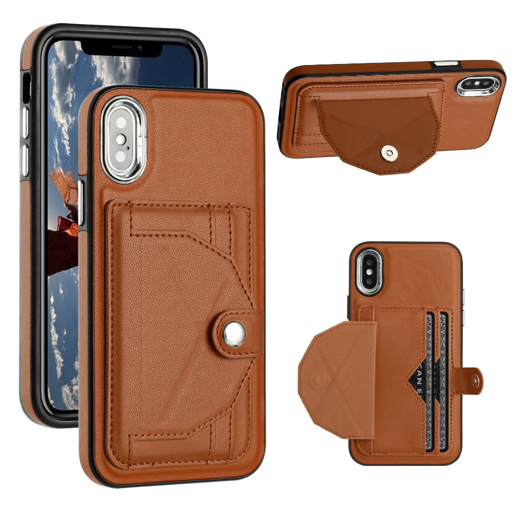 iPhone X Shockproof Leather Phone Case with Card Holder - Stylish, Durable, and Convenient
