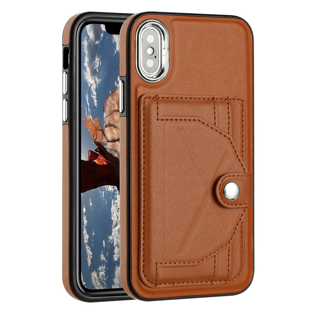 iPhone X Shockproof Leather Phone Case with Card Holder - Stylish, Durable, and Convenient