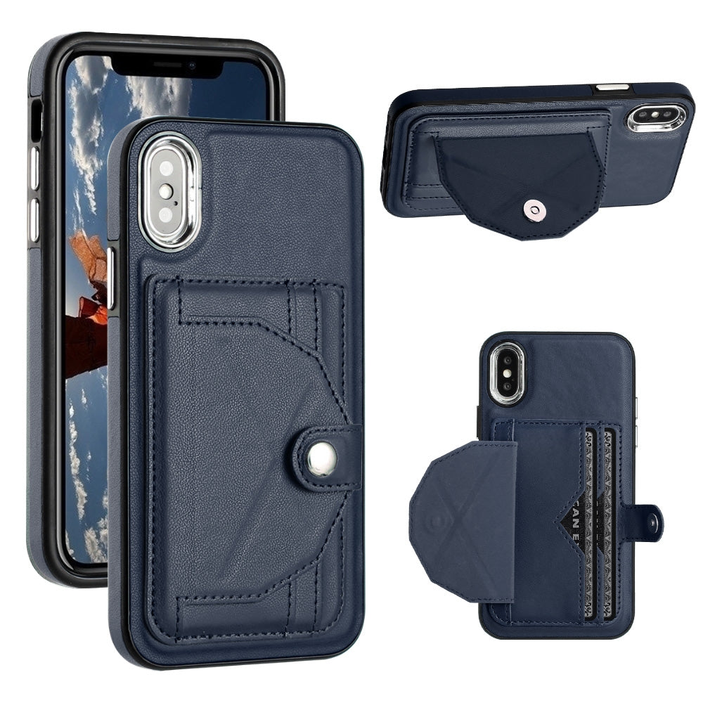 iPhone X Shockproof Leather Phone Case with Card Holder - Stylish, Durable, and Convenient