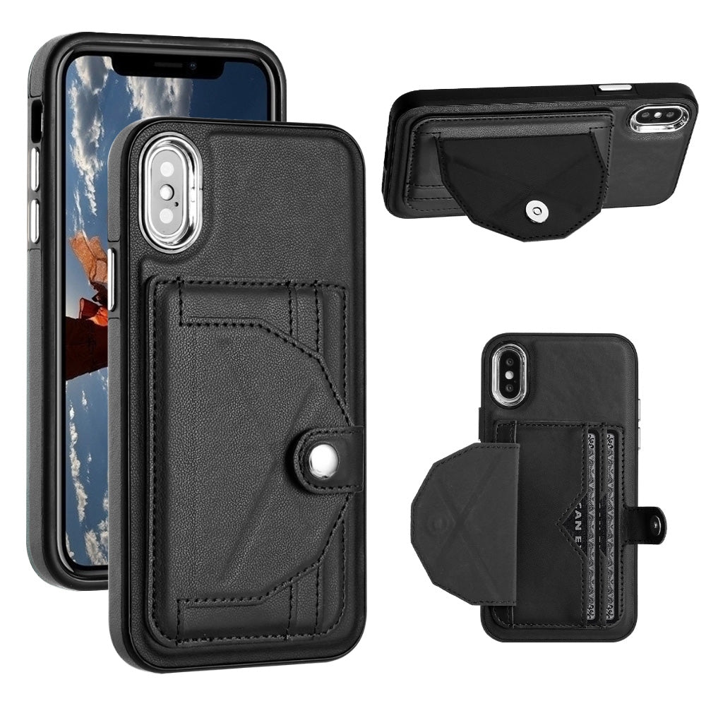 iPhone X Shockproof Leather Phone Case with Card Holder - Stylish, Durable, and Convenient