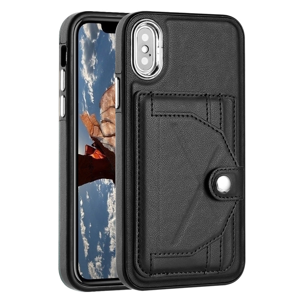 iPhone XS Shockproof Leather Phone Case with Card Holder - Stylish, Durable, and Convenient