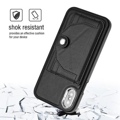 iPhone X Shockproof Leather Phone Case with Card Holder - Stylish, Durable, and Convenient