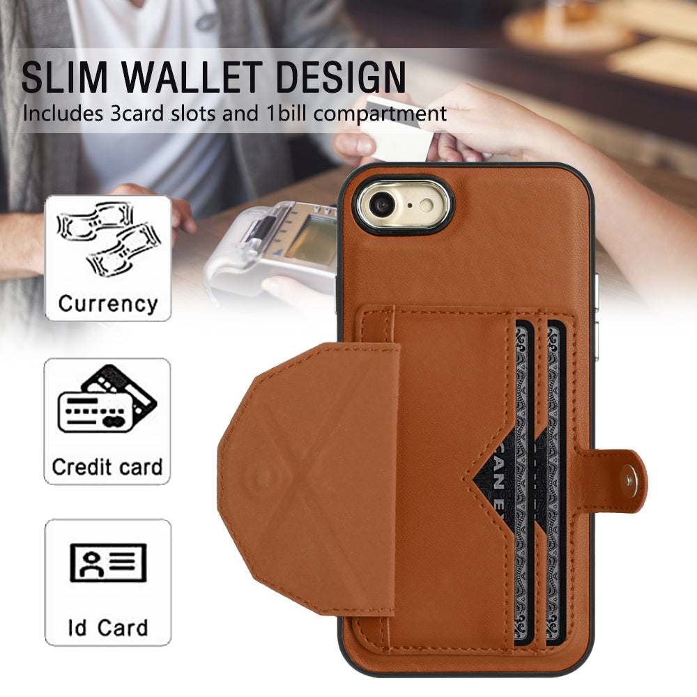 iPhone SE 2022 Shockproof Leather Phone Case with Card Holder - Stylish, Durable, and Convenient