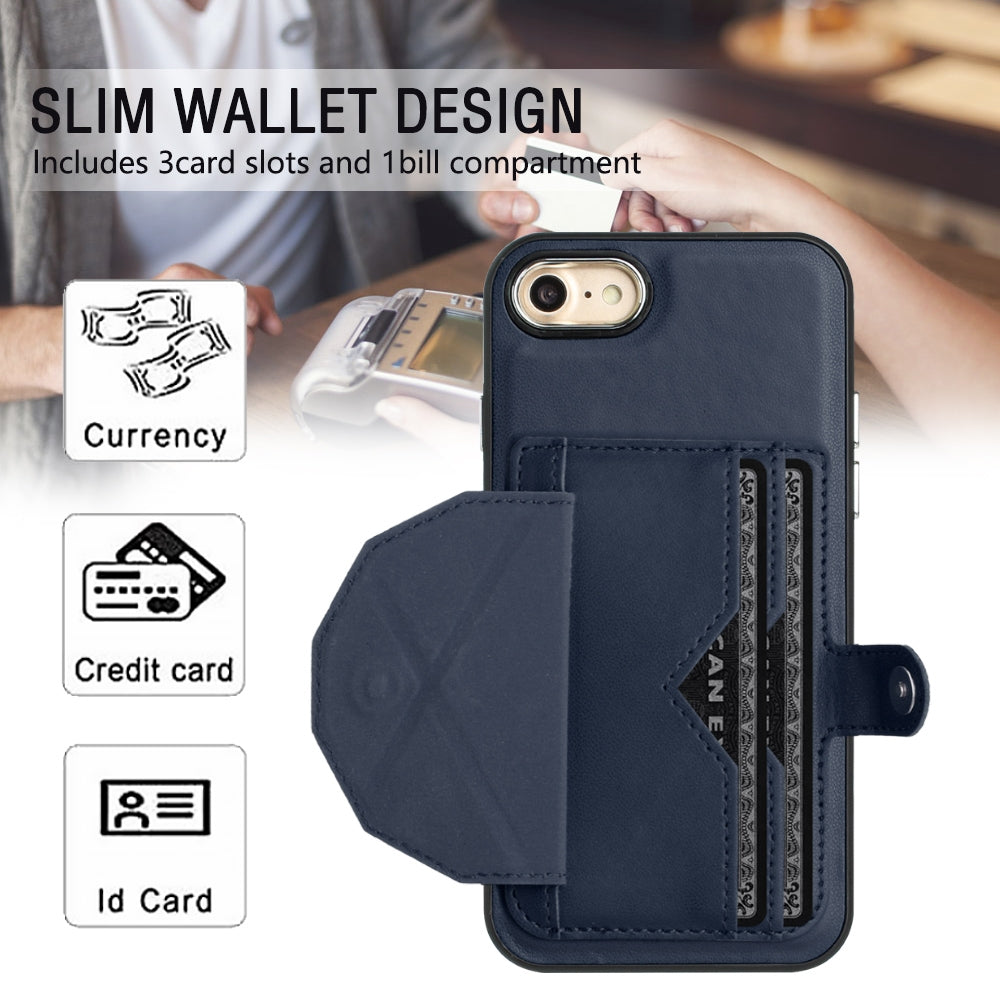 iPhone SE 2022 Shockproof Leather Phone Case with Card Holder - Stylish, Durable, and Convenient