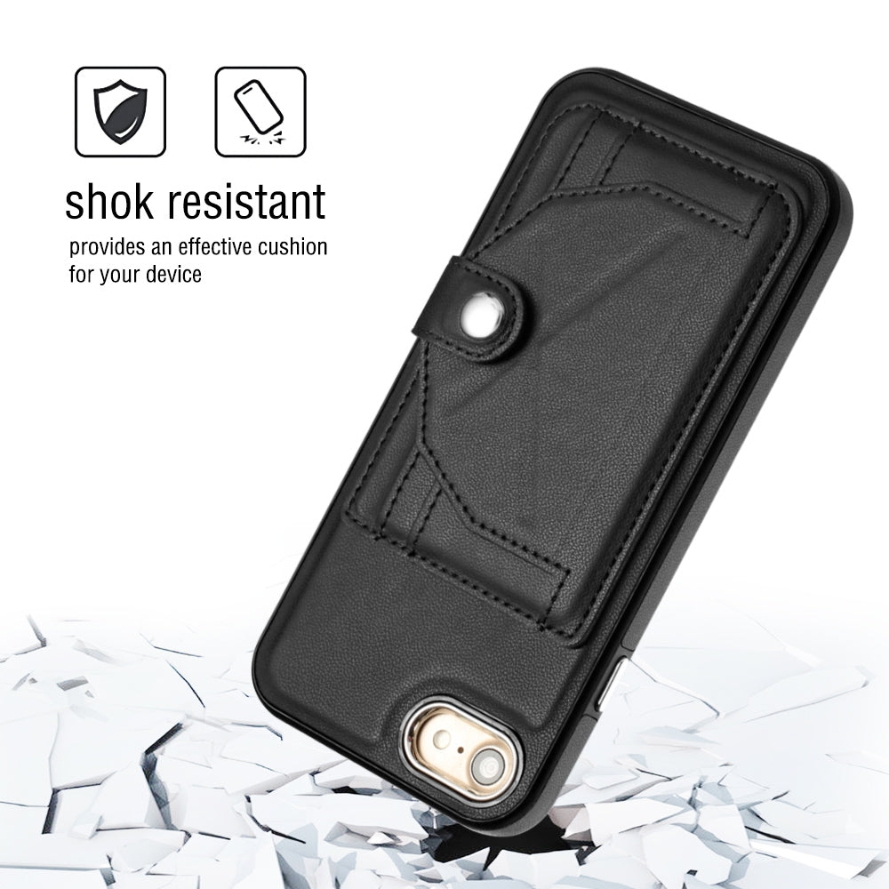 iPhone 8 Shockproof Leather Phone Case with Card Holder - Stylish, Durable, and Convenient