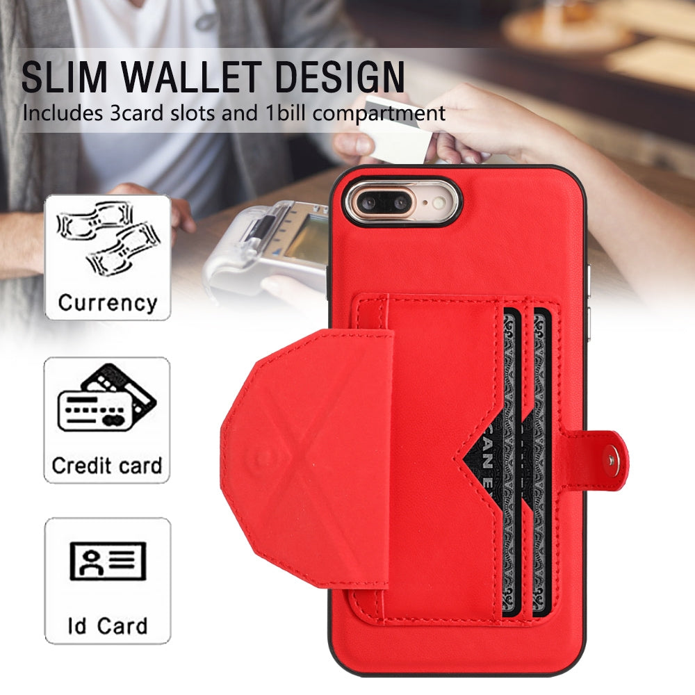 iPhone 8 Plus Shockproof Leather Phone Case with Card Holder - Stylish, Durable, and Convenient