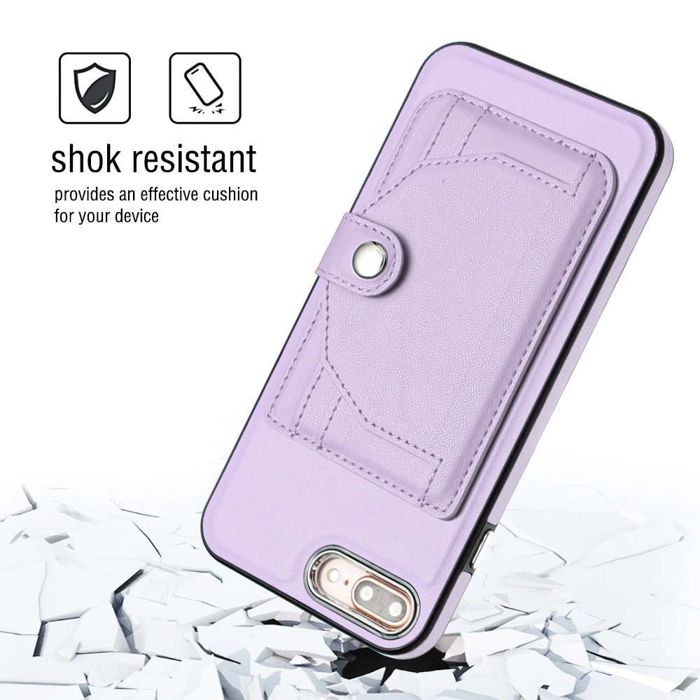 iPhone 8 Plus Shockproof Leather Phone Case with Card Holder - Stylish, Durable, and Convenient