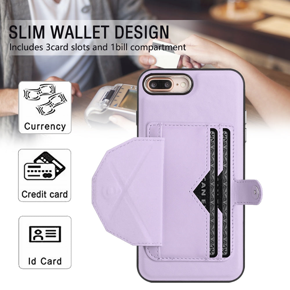 iPhone 8 Plus Shockproof Leather Phone Case with Card Holder - Stylish, Durable, and Convenient