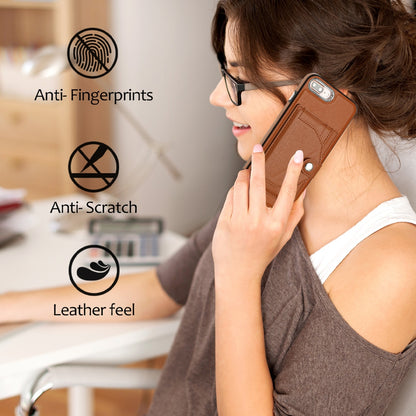 iPhone 6 Plus Shockproof Leather Phone Case with Card Holder - Stylish, Durable, and Convenient