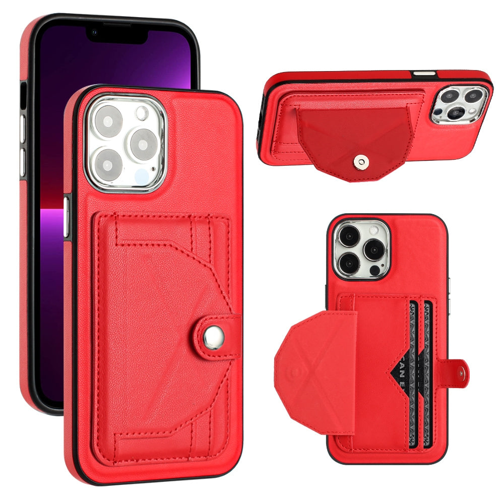 iPhone 15 Pro Max Shockproof Leather Phone Case with Card Holder - Stylish, Durable, and Convenient