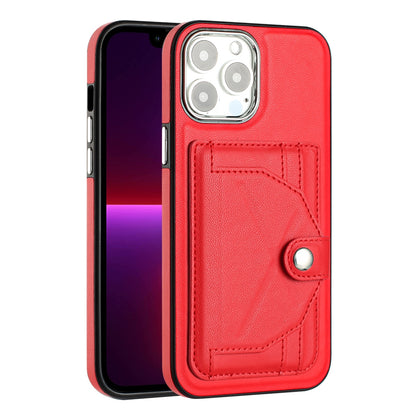 iPhone 15 Pro Max Shockproof Leather Phone Case with Card Holder - Stylish, Durable, and Convenient
