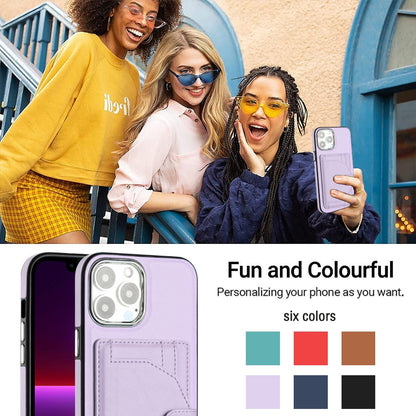 iPhone 15 Pro Max Shockproof Leather Phone Case with Card Holder - Stylish, Durable, and Convenient