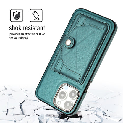 iPhone 15 Pro Max Shockproof Leather Phone Case with Card Holder - Stylish, Durable, and Convenient