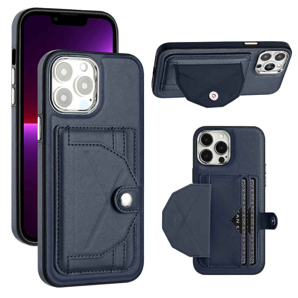 iPhone 15 Pro Max Shockproof Leather Phone Case with Card Holder - Stylish, Durable, and Convenient