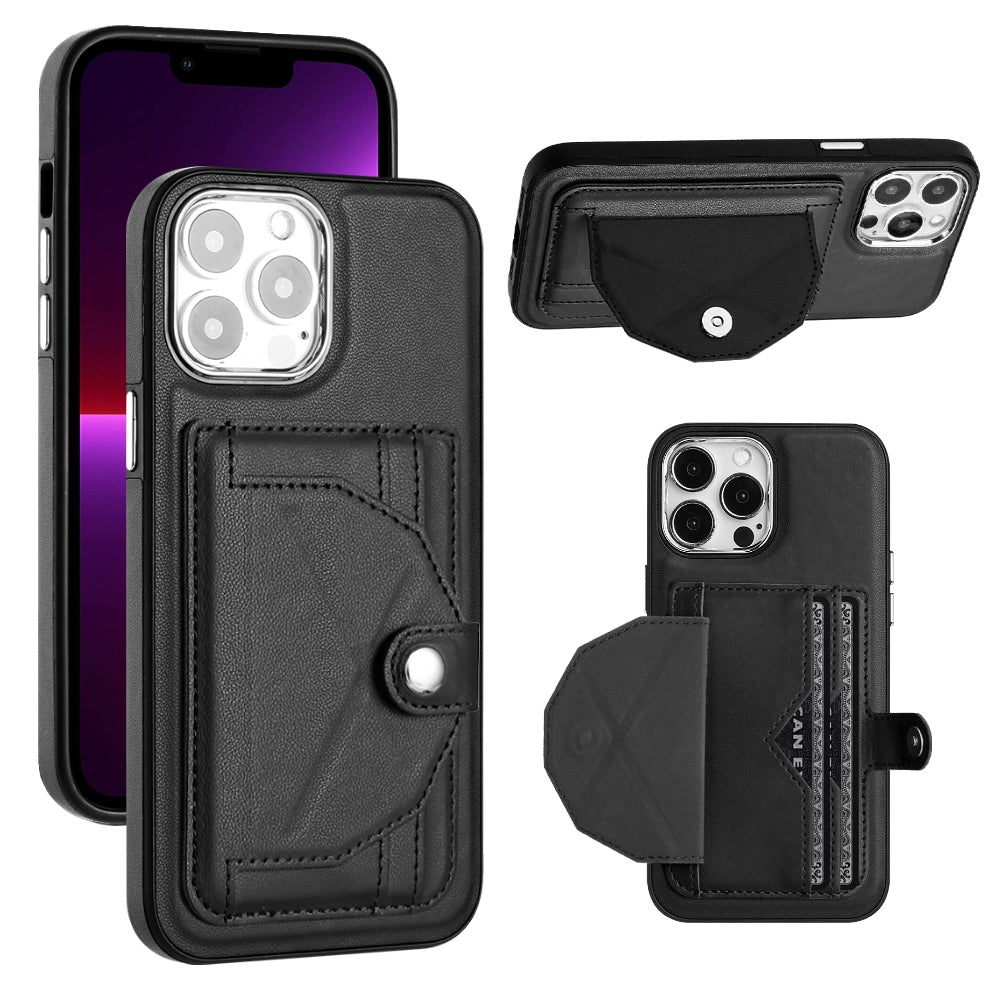 iPhone 15 Pro Max Shockproof Leather Phone Case with Card Holder - Stylish, Durable, and Convenient