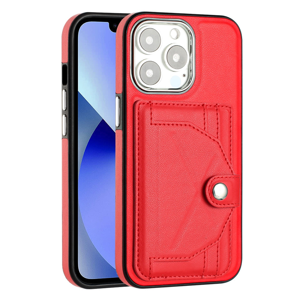 iPhone 15 Pro Shockproof Leather Phone Case with Card Holder - Stylish, Durable, and Convenient