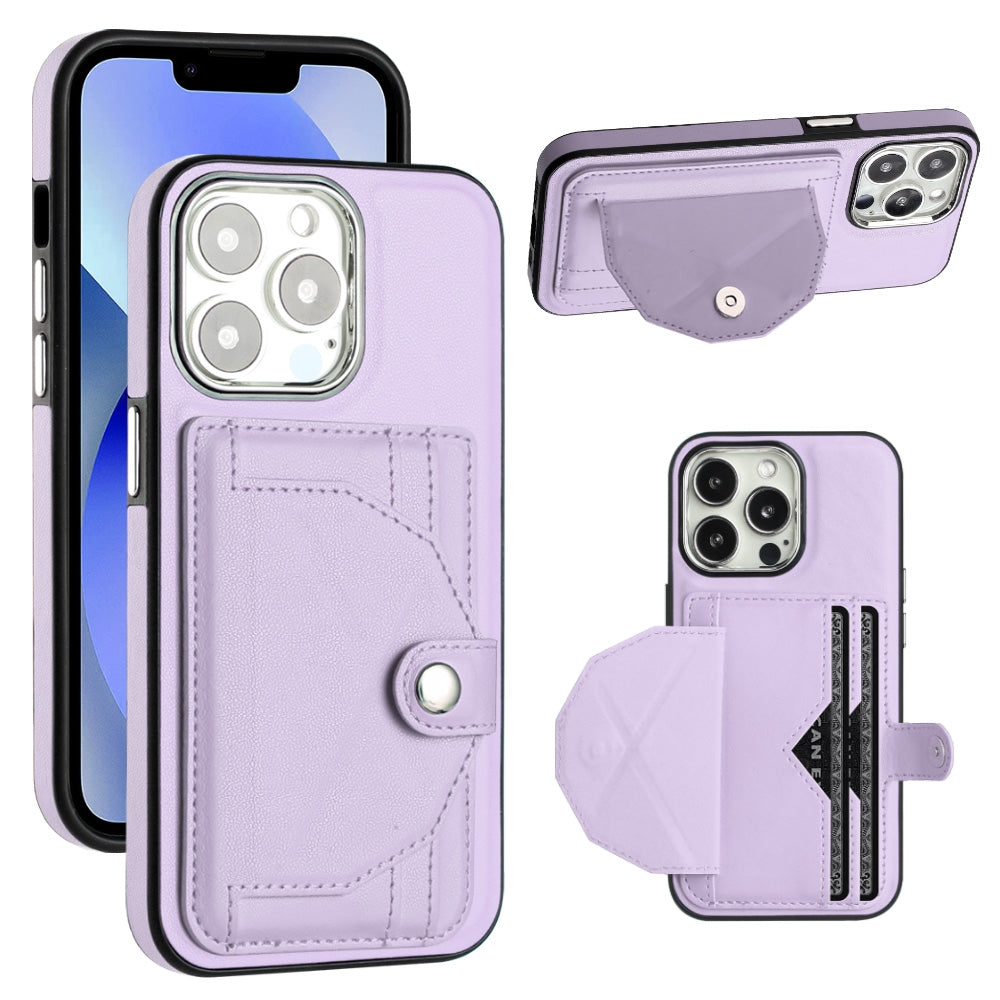 iPhone 15 Pro Shockproof Leather Phone Case with Card Holder - Stylish, Durable, and Convenient