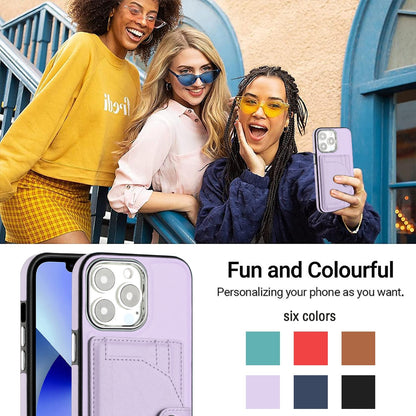 iPhone 15 Pro Shockproof Leather Phone Case with Card Holder - Stylish, Durable, and Convenient