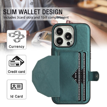 iPhone 15 Pro Shockproof Leather Phone Case with Card Holder - Stylish, Durable, and Convenient