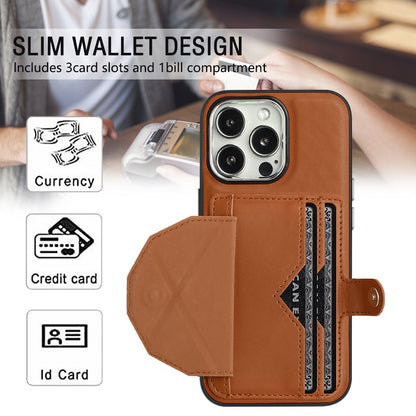 iPhone 15 Pro Shockproof Leather Phone Case with Card Holder - Stylish, Durable, and Convenient