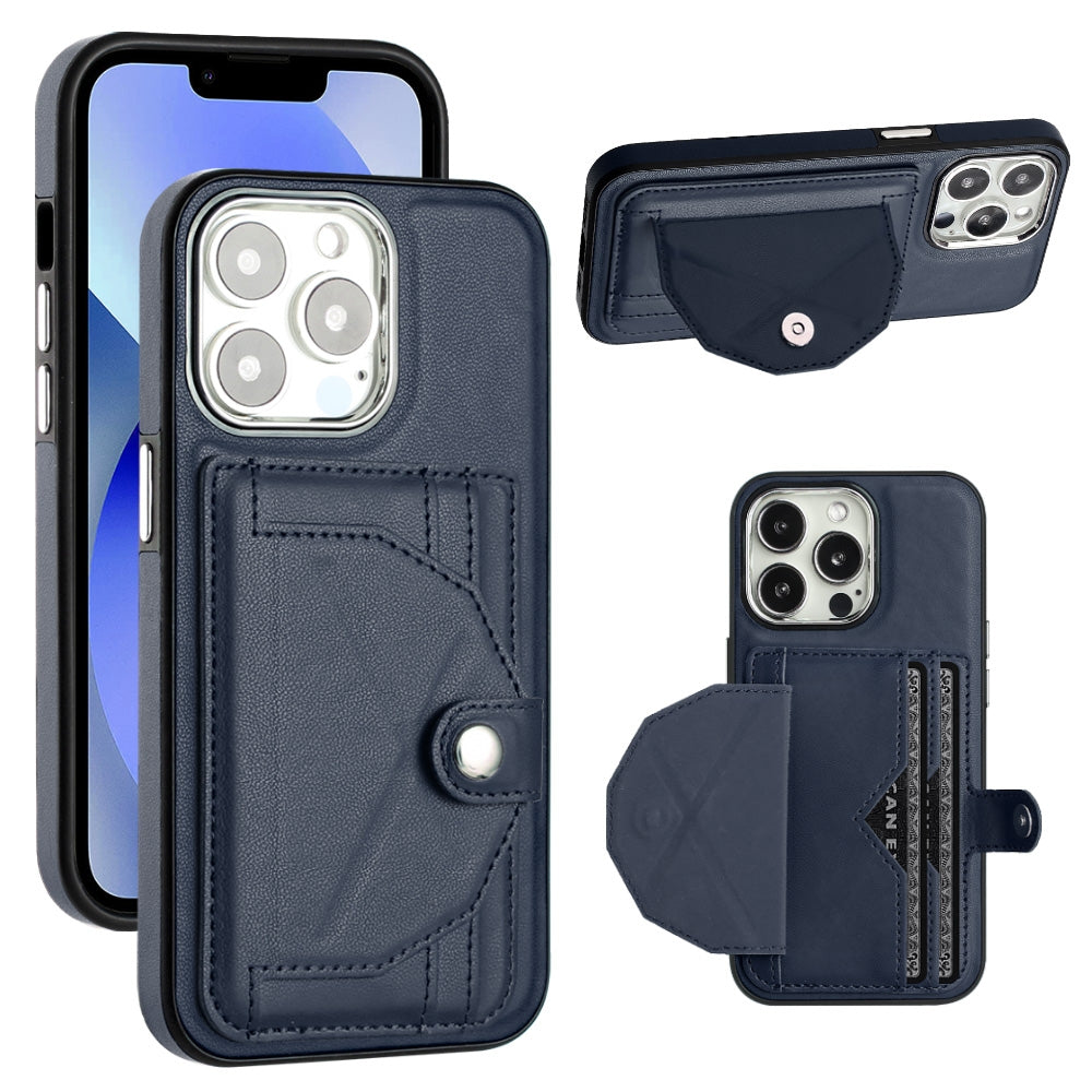 iPhone 15 Pro Shockproof Leather Phone Case with Card Holder - Stylish, Durable, and Convenient