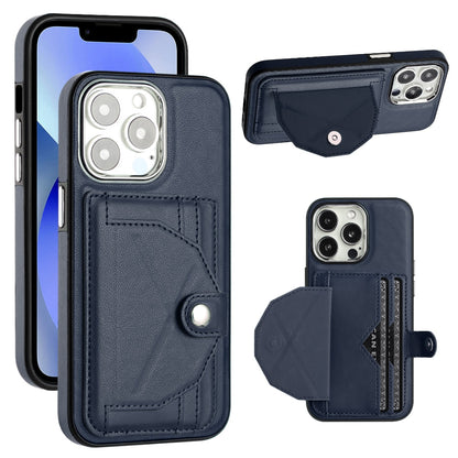 iPhone 15 Pro Shockproof Leather Phone Case with Card Holder - Stylish, Durable, and Convenient