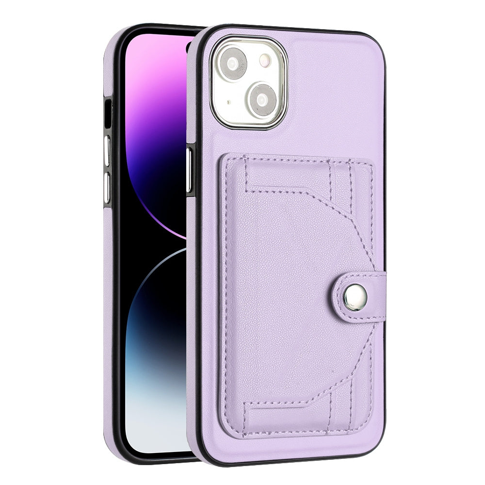 iPhone 15 Plus Shockproof Leather Phone Case with Card Holder - Stylish, Durable, and Convenient