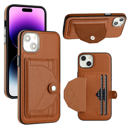 iPhone 15 Plus Shockproof Leather Phone Case with Card Holder - Stylish, Durable, and Convenient