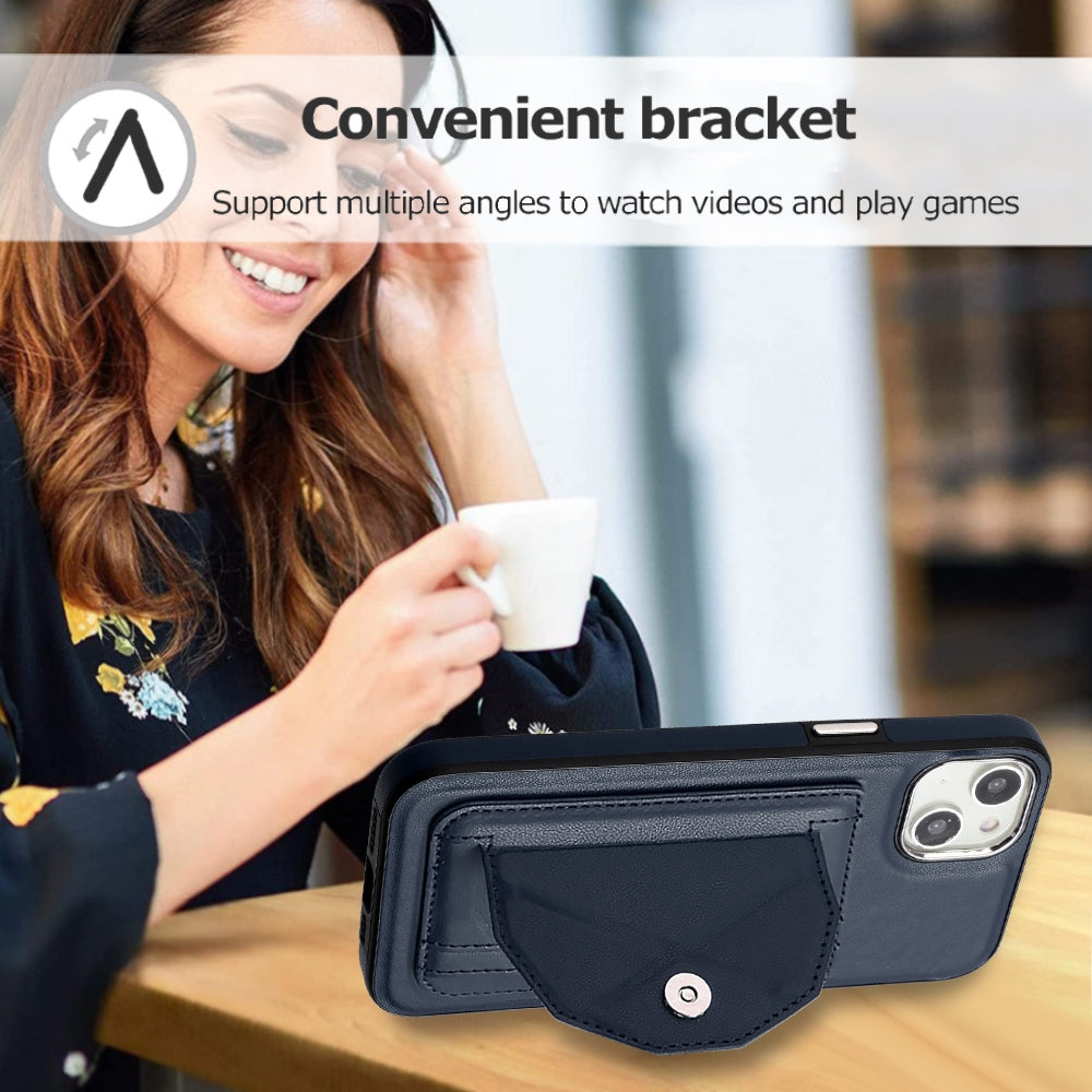 iPhone 15 Plus Shockproof Leather Phone Case with Card Holder - Stylish, Durable, and Convenient