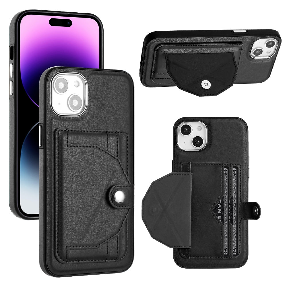 iPhone 15 Plus Shockproof Leather Phone Case with Card Holder - Stylish, Durable, and Convenient
