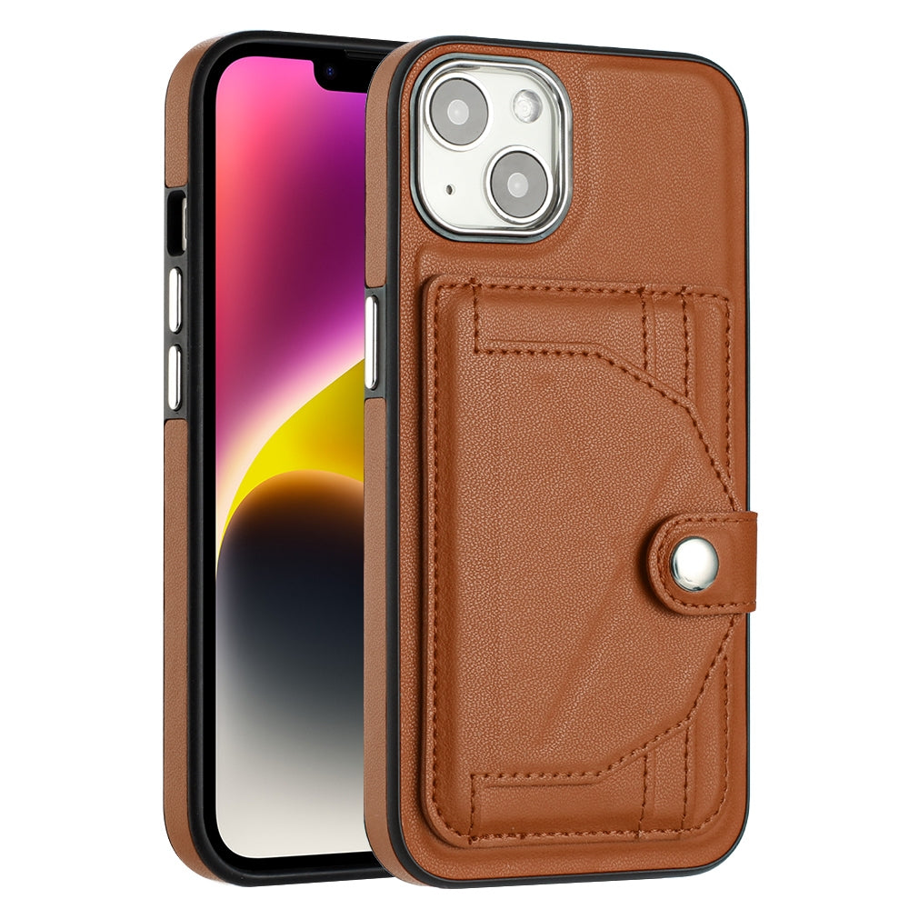 iPhone 15 Shockproof Leather Phone Case with Card Holder - Stylish, Durable, and Convenient
