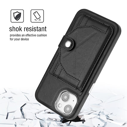 iPhone 15 Shockproof Leather Phone Case with Card Holder - Stylish, Durable, and Convenient