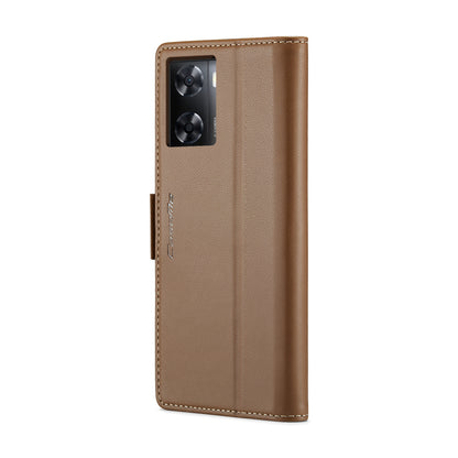 OPPO A57/A57s 4G Leather Wallet Case - RFID Blocking, Stand Function, Card Slots