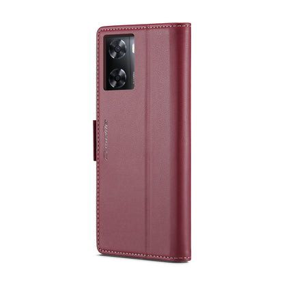 OPPO A57/A57s 4G Leather Wallet Case - RFID Blocking, Stand Function, Card Slots