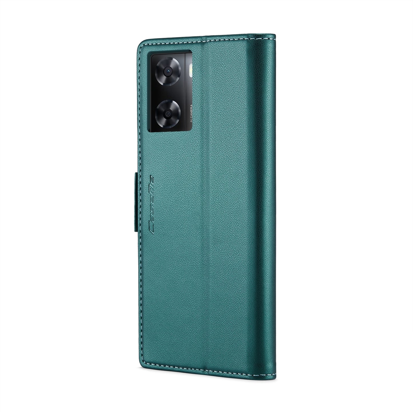 OPPO A57/A57s 4G Leather Wallet Case - RFID Blocking, Stand Function, Card Slots